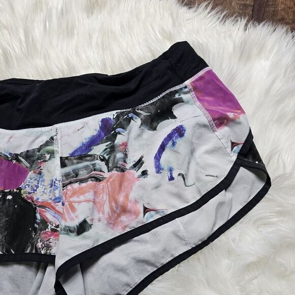 Lululemon Run: Speed Short, 4-Way Stretch, Size 12 - Pigment Wave Multi, Black - Picture 7 of 12